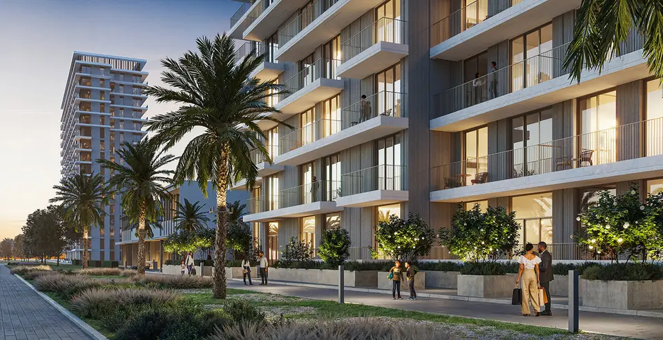 Address Residences — the building facade along the promenade, render (Emaar)