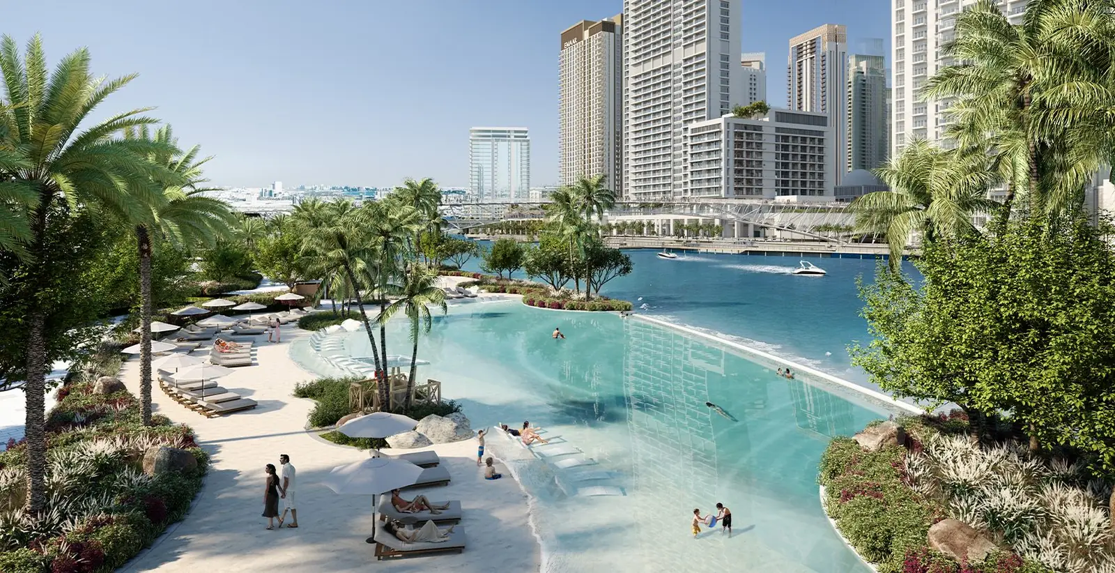 Cedar — the lagoon beach at Creek Beach, render (Emaar)