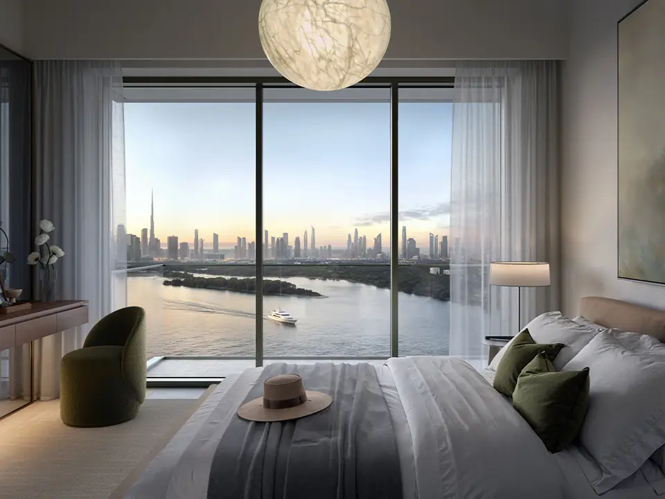 Creek Bay — bedroom overlooking the Creek, render (Emaar)