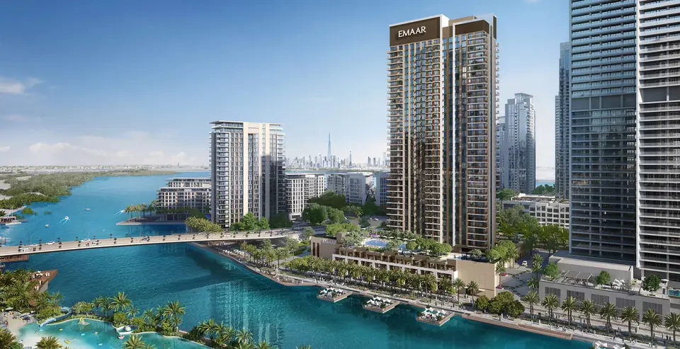 Creek Palace — the tower on Creek Island beside the bridge, render (Emaar)