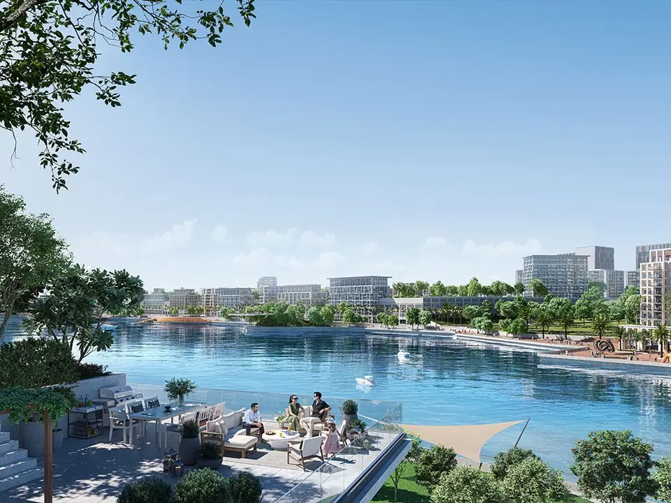 Creek Waters 2 — the lagoon beach at Creek Island, render (Emaar)