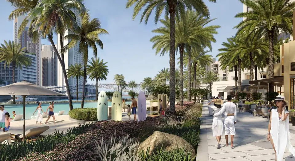 Grove — the beachfront promenade, render (Emaar)