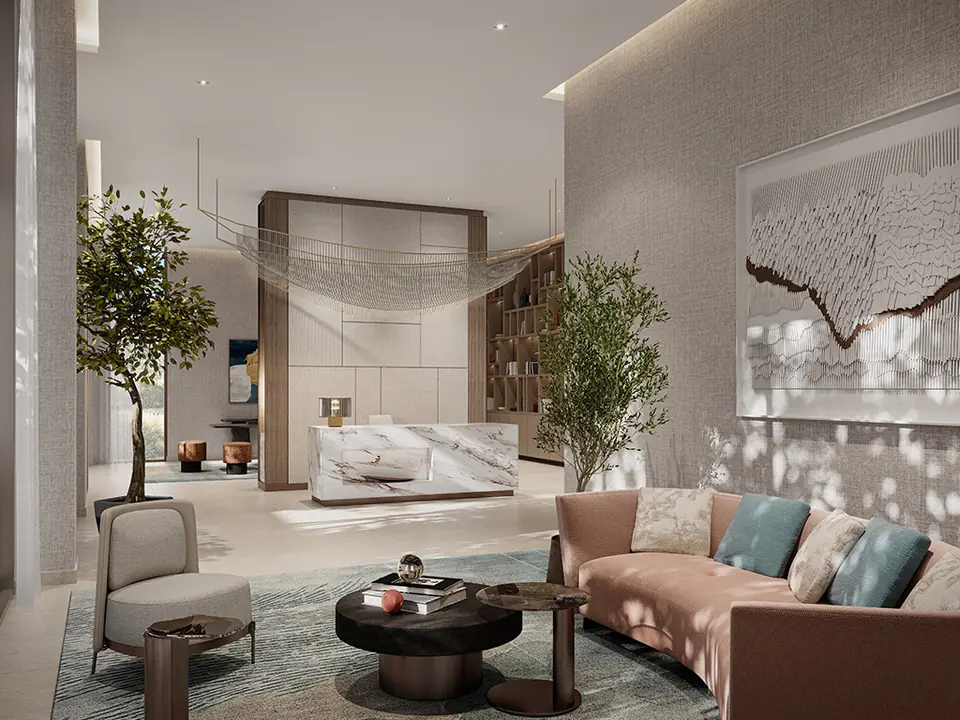 Mangrove — residents' lobby, render (Emaar)