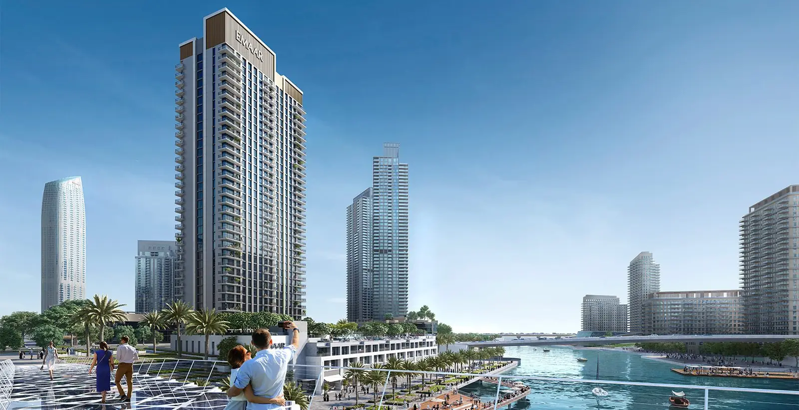 Palace Residences North — the towers on the Creek Island waterfront, render (Emaar)