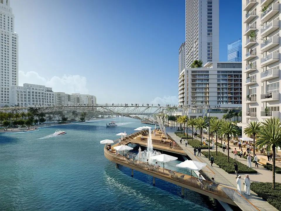 Palace Residences North — the promenade along the Creek, render (Emaar)