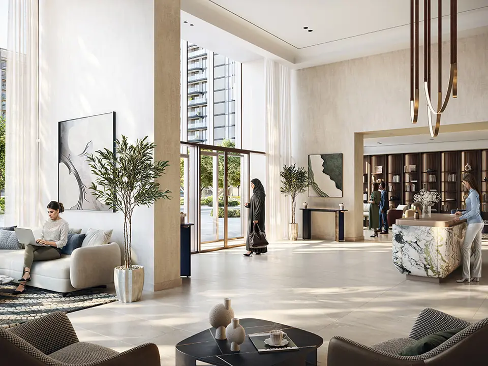 Valo — residents' lobby, render (Emaar)